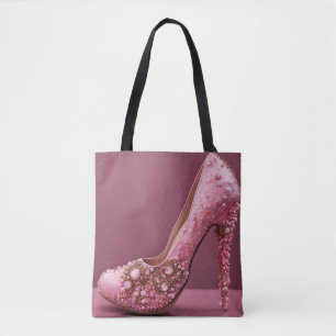 Hoge hak roze designer Mode schoen Draagtas