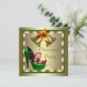 Hoge hak schoenen elf kerstfeest kaart (Staand voorkant)