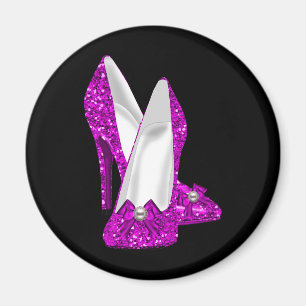 Hoge Hak Schoenen Stiletto Glitter Roze Magneet