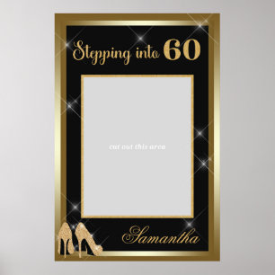 Hoge Hakken 60e Verjaardag Foto Prop Frame Goud Poster