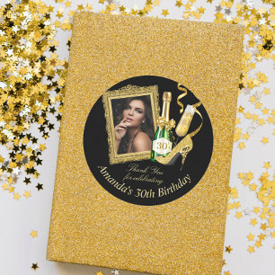 Hoge Hakken en Champagne Verjaardag Bedankt Ronde Sticker