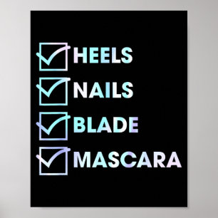 Hoge hakken Nagels Mes Maa Grappig ontwerp Poster