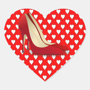hoge hakken rood hart sticker