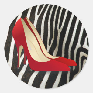 hoge hakken rood ronde sticker