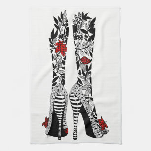 Hoge Hakken Stiletto Mode Schoenen Keukenhanddoek