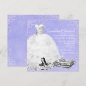 Hoge hakschoenen Paarse Princess Quinceanera Kaart (Voorkant / Achterkant)