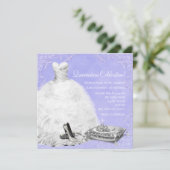 Hoge hakschoenen Paarse Princess Quinceanera Kaart (Staand voorkant)