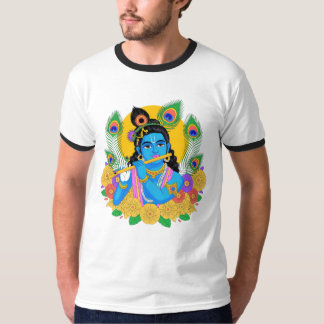Hoge Heer Krishna Vector Kunst - Spirituele Fluit T-shirt