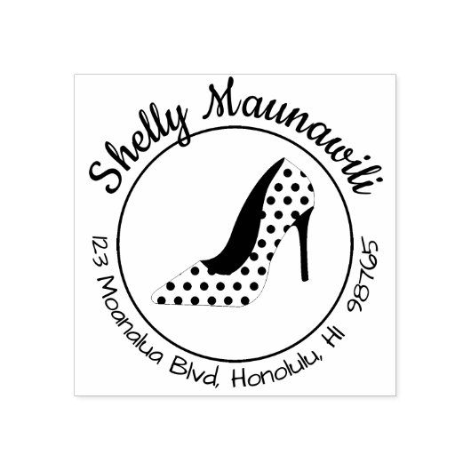 Hoge hiel retour adres Rubber stempel gepersonalis (Afrduk)