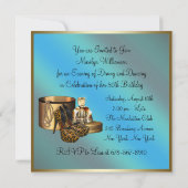 Hoge hiel schoenen Leopard Gold Vrouwen 50ste verj Kaart (Achterkant)