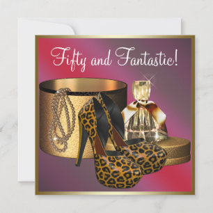 Hoge hiel schoenen Leopard Gold Vrouwen 50ste verj Kaart