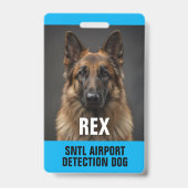 Hoge Impact Blauwe Detectiehond Foto ID Badge (Voorzijde)