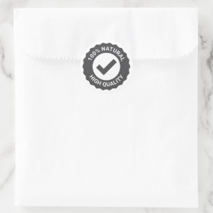 Hoge kwaliteit 100% natuurlijke stempel met vinkje ronde sticker