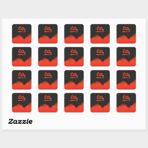 Hoge niveaus van kleurrijke kooldioxideverontreini vierkante sticker