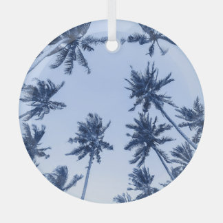 Hoge palmbomen, heldere blauwe lucht. glas ornament