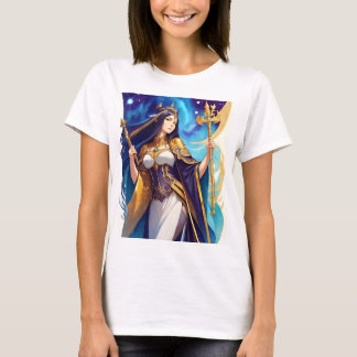 Hoge Priesteres Hemelse Fantasy Anime Kunst T-Shir T-shirt
