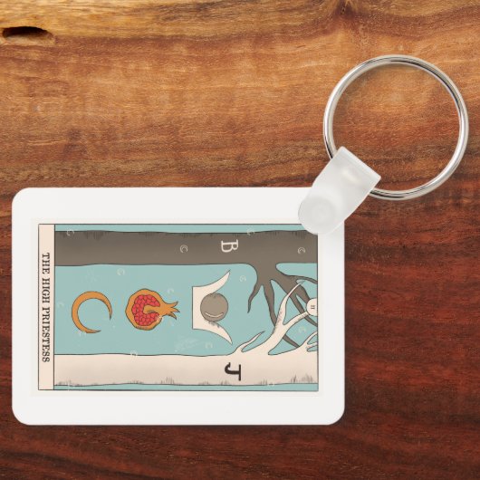 Hoge Priestess tarotkaart grote arcana Sleutelhanger (Voorkant)