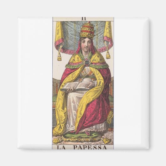 Hoge Priestess Vintage Tarot Magneet (Voorkant)