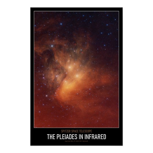Hoge resolutie Astronomie De Plejaden in Infrarood Perfect Poster (Voorkant)