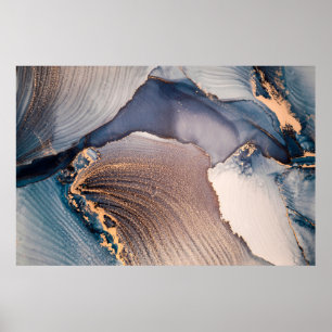 Hoge resolutie. Luxe abstracte vloeistofschilderin Poster