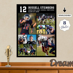 Hoge school sport senioren avond 8 foto collage poster