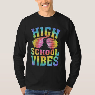 Hoge School Vibes Tie Dye Bril Terug Naar School T T-shirt