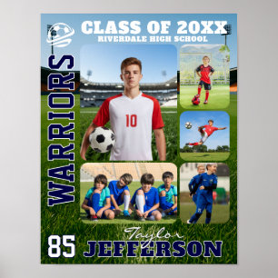 Hoge school voetbalteam sport foto collage poster