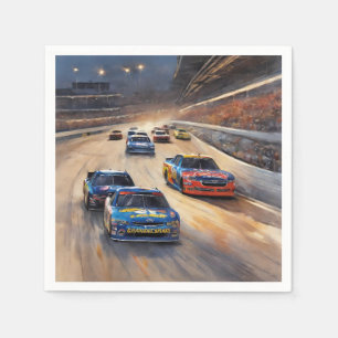 Hoge snelheid kleurrijke Twilight Racing Scene Servet