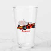 Hoge-snelheid raceauto's cartoon illustratie glas (Voorkant)