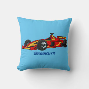 Hoge snelheid raceauto's cartoon illustratie kussen