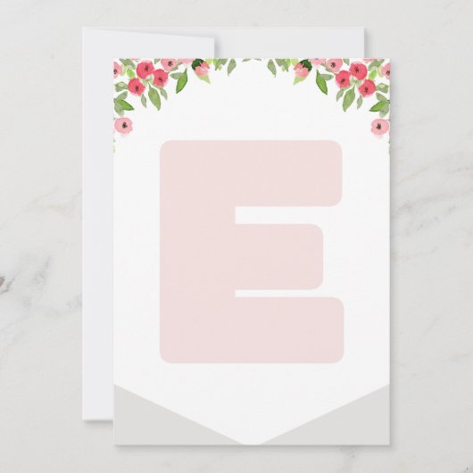 Hoge Stoel 1e Verjaardag Banner Woodland Letter E Kaart (Voorkant)