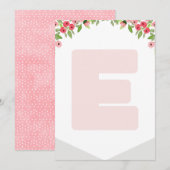 Hoge Stoel 1e Verjaardag Banner Woodland Letter E Kaart (Voorkant / Achterkant)