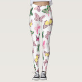 Hoge taille vlinder geruit & dierenprint leggings (Voorkant)