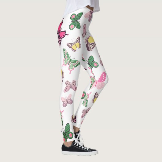 Hoge taille vlinder geruit & dierenprint leggings (Rechts)