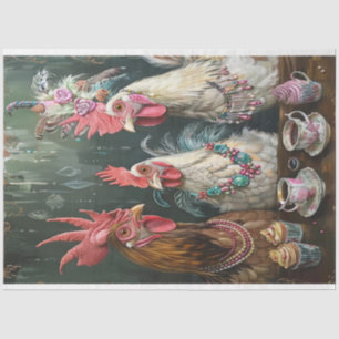 Hoge Thee Kippen Pluimvee Decoupage Tissuepapier