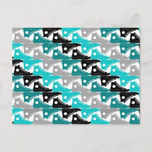 Hoge Topjes Blauwgroen-n-zwarte schoenen Briefkaart