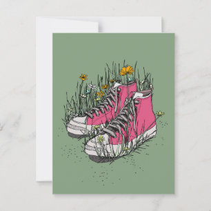 Hoge Vintage Sneakers Briefkaart