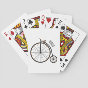 Hoge wiel cartoon illustratie pokerkaarten