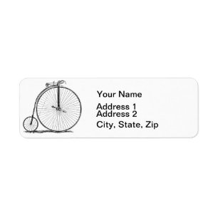 hoge wieler fiets penny farthing etiket