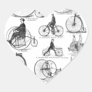 Hoge Wieler Fiets Penny Farthing Hart Sticker
