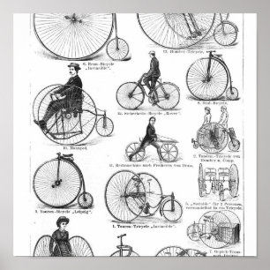 hoge wieler fiets penny farthing poster