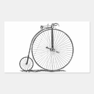 Hoge Wieler Fiets Penny Farthing Rechthoekige Sticker