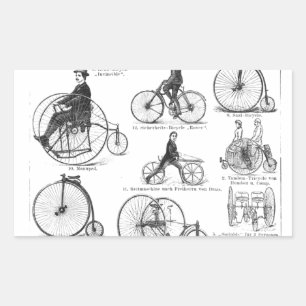 Hoge Wieler Fiets Penny Farthing Rechthoekige Sticker