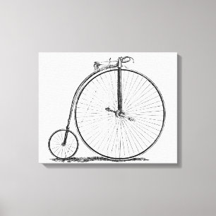 Hoge Wielerfiets Penny Farthing Canvas Afdruk