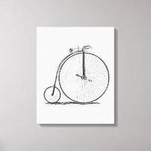 Hoge Wielerfiets Penny Farthing Canvas Afdruk