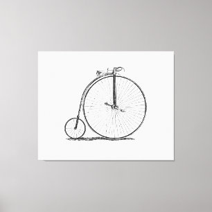 Hoge Wielerfiets Penny Farthing Canvas Afdruk
