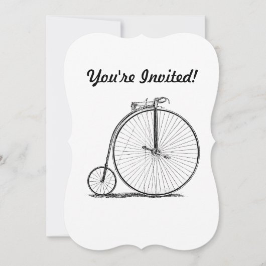 Hoge Wielerfiets Penny Farthing Kaart (Voorkant)