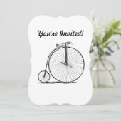 Hoge Wielerfiets Penny Farthing Kaart (Staand voorkant)