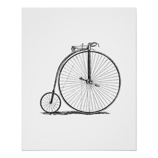 Hoge Wielerfiets Penny Farthing Perfect Poster (Voorkant)