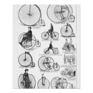 Hoge Wielerfiets Penny Farthing Perfect Poster